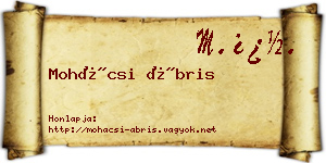 Mohácsi Ábris névjegykártya